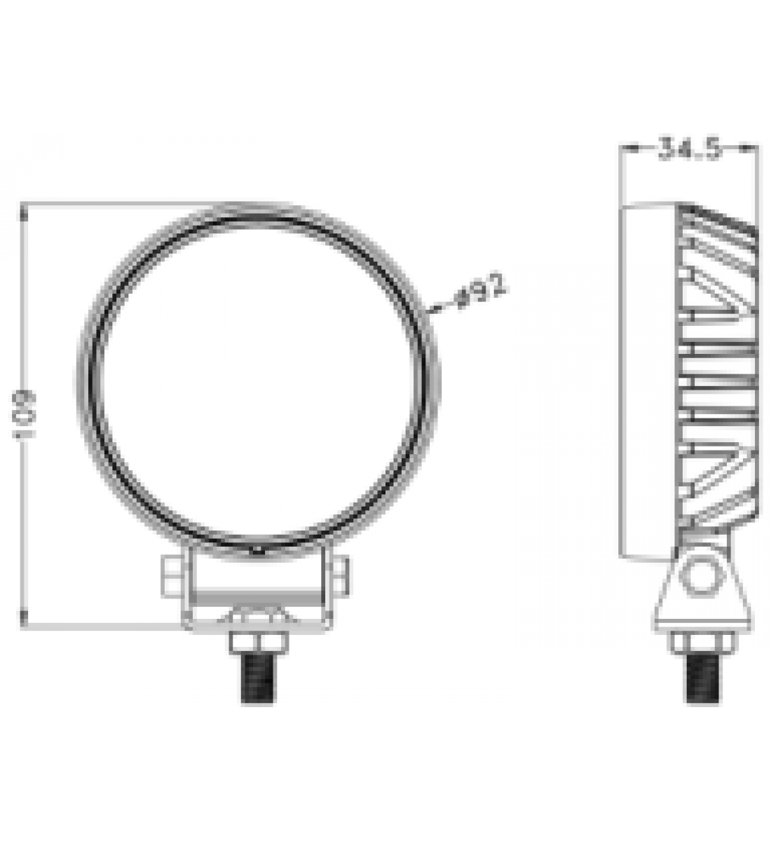 Proiector auto rotund, 9-32V, 12W, 16 leduri Proiector auto rotund, 9-32V, 12W, 16 leduri
