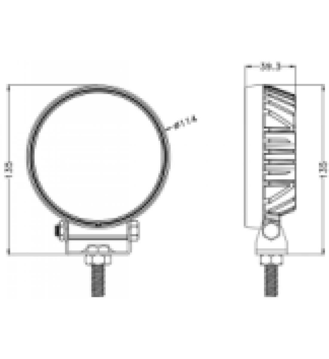 Proiector auto rotund, 9-32V, 24W, 24 leduri Proiector auto rotund, 9-32V, 24W, 24 leduri