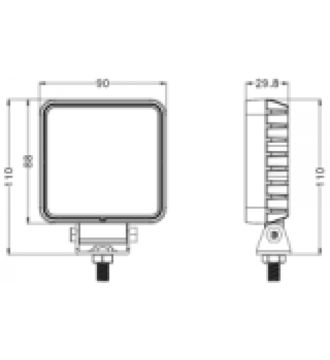 Proiector auto patrat, 9-32V, 16W, 16 leduri