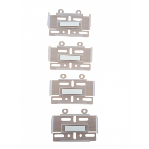 Set 4 Bucati Suport Numar Inmatriculare Auto, Fata-Spate, Super Slim, Plastic, Alb, transparent