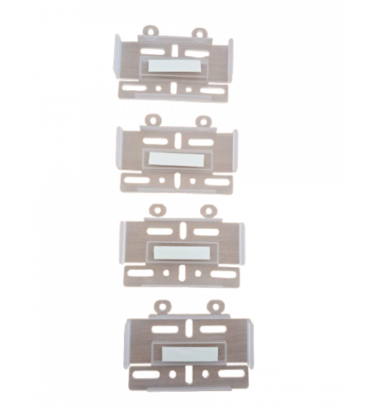 Set 4 Bucati Suport Numar Inmatriculare Auto, Fata-Spate, Super Slim, Plastic, Alb, transparent