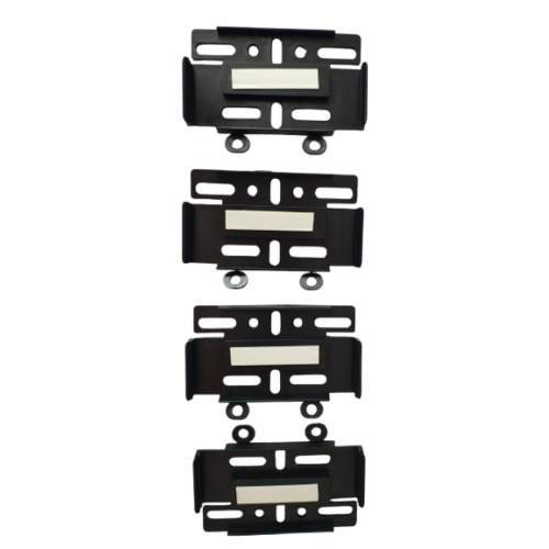 Set 4 Bucati Suport Numar Inmatriculare Auto, Fata-Spate, Super Slim, Plastic, Negru,