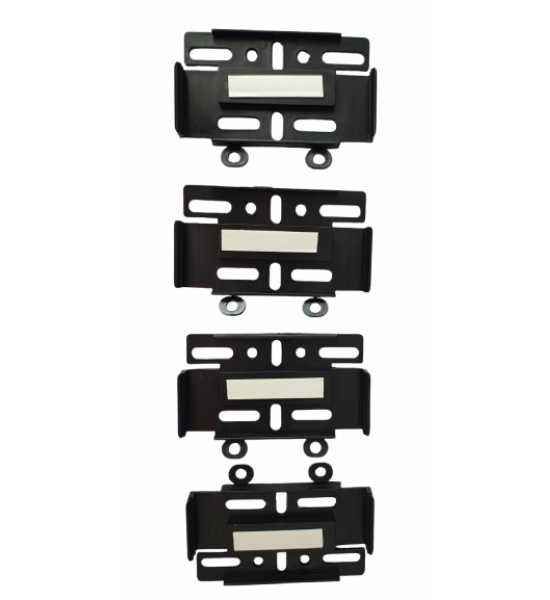 Set 4 Bucati Suport Numar Inmatriculare Auto, Fata-Spate, Super Slim, Plastic, Negru,