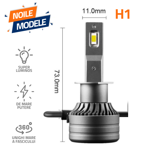 Set 2 Becuri LED auto, L7, H1, 12V, 50W, Canbus Set 2 Becuri LED auto, L7, H1, 12V, 50W, Canbus