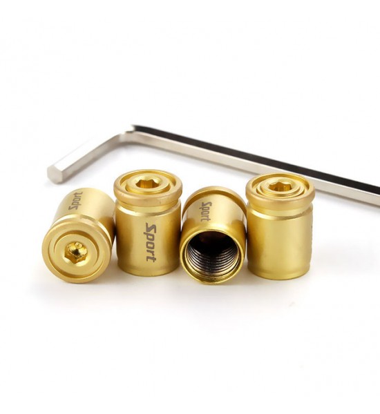 Set capacele valva auto, cilindrice, universale, anti furt, aurii Set capacele valva auto, cilindrice, universale, anti furt, aurii