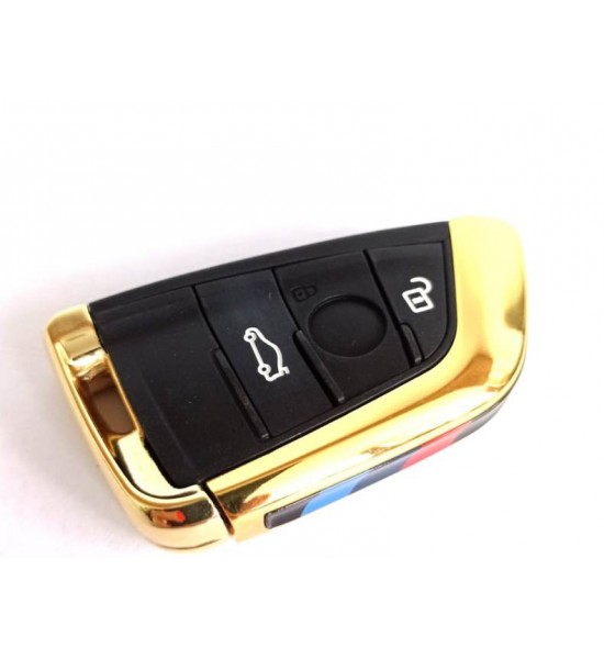 Carcasa cheie Bmw Smart 3 butoane negru cu auriu Carcasa cheie Bmw Smart 3 butoane negru cu auriu