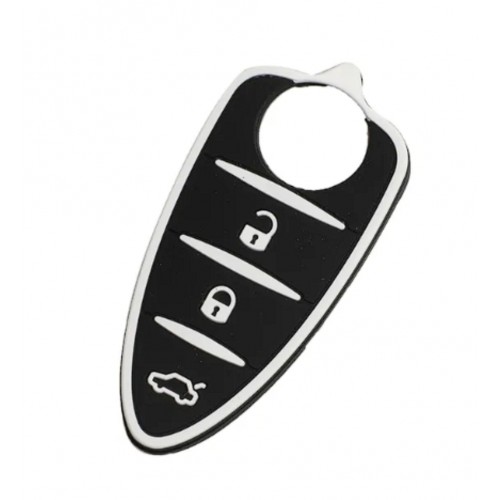 Butoane cauciuc compatibil cu cheie Alfa Romeo negru+alb