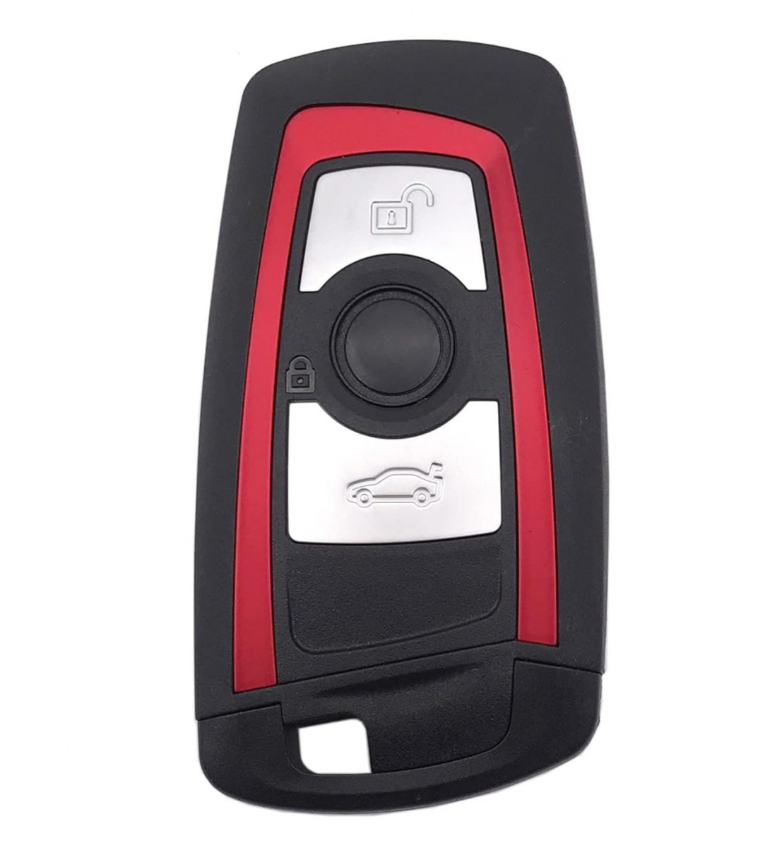 Carcasa cheie Smartkey BMW, 3 but, rosie, cu lamela de urgenta