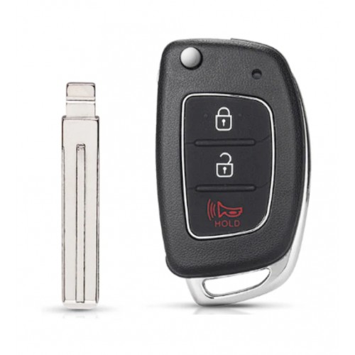 Carcasa cheie ,after market,compatibila cu Hyundai 2+1 buton panica,fara logo