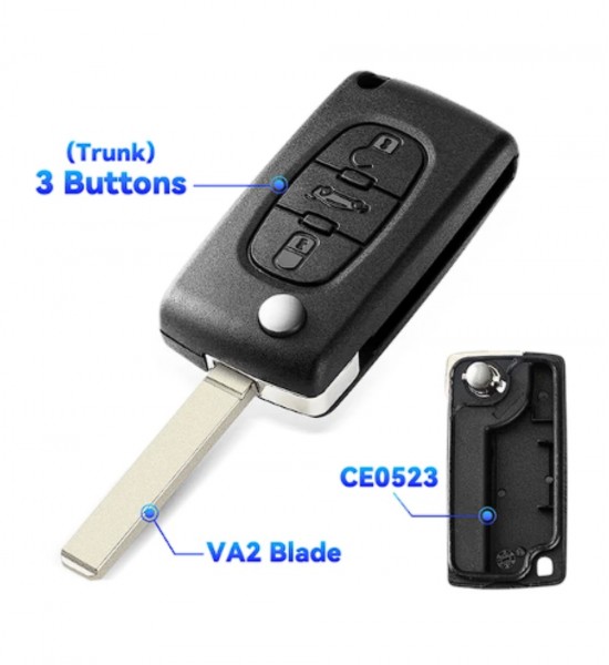 Carcasa Cheie Briceag Peugeot 3 Butoane fara locas de baterie