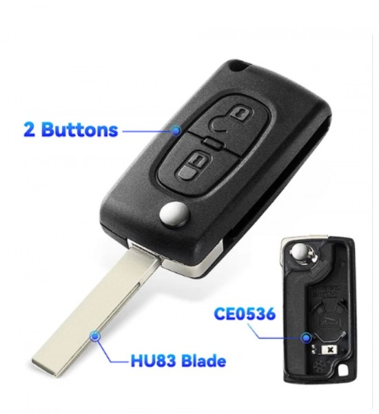 Carcasa Cheie Briceag Peugeot 2 but cu locas pentru baterie