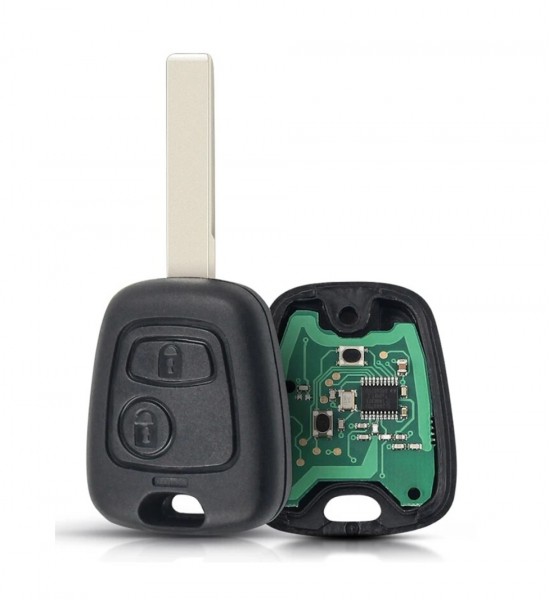 Cheie completa Peugeot, 2 butoane, cu electronica si cip, 433Mhz, lamela HU83