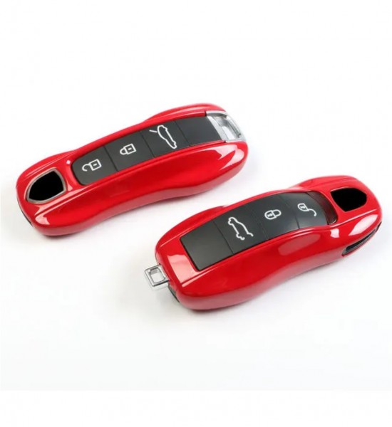 Carcasa cheie Porsche 3+1  but de panica rosie Carcasa cheie Porsche 3+1  but de panica rosie
