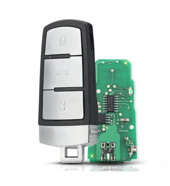 Cheie completa after market compatibila cu Smartkey VW Passat B6 cu electronica si cip, fara logo 