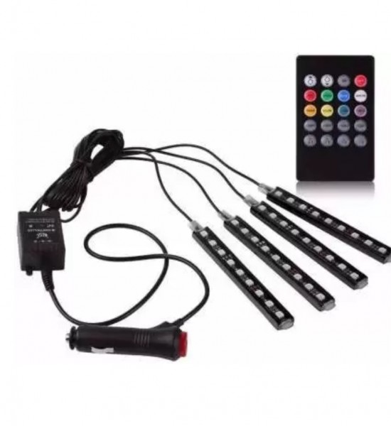 Leduri Ambientale Auto, RGB, 9SMD, control aplicatie telefon, sincronizare muzica Leduri Ambientale Auto, RGB, 9SMD, control aplicatie telefon, sincronizare muzica
