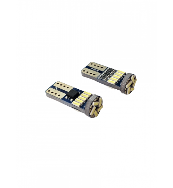 Set 2 becuri  Auto W5W/ T10-  15 SMD tip 4014 -CANBUS-alb