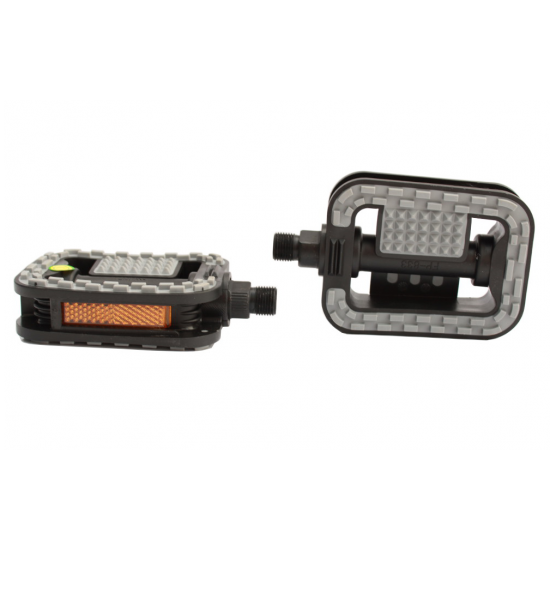 Set 2 pedale bicicleta, PROCART, antiderapante, elemente reflectorizante, negru