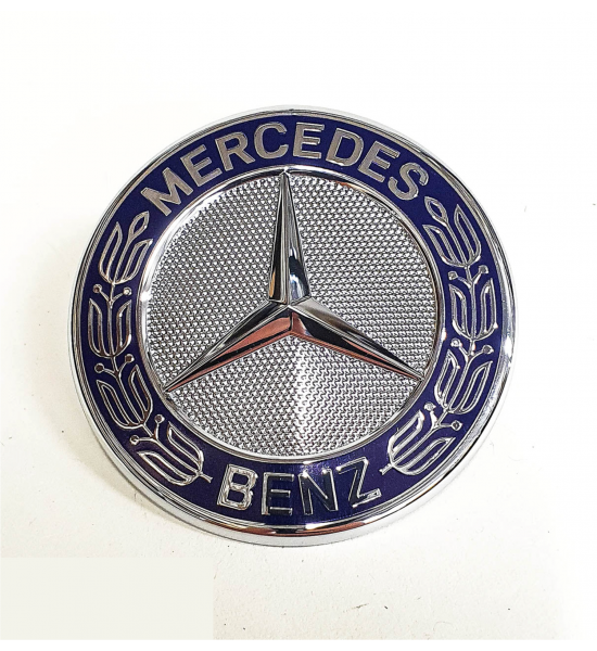 Emblema capota fata Mercedes Benz, 57mm, albastra Emblema capota fata Mercedes Benz, 57mm, albastra
