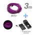 Fir cu neon, mov, 3M, 3V, alimentare baterii