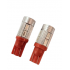 Set 2 Becuri  Auto, W5W/T10/501, 10  Smd, cu lupa, lumina rosie