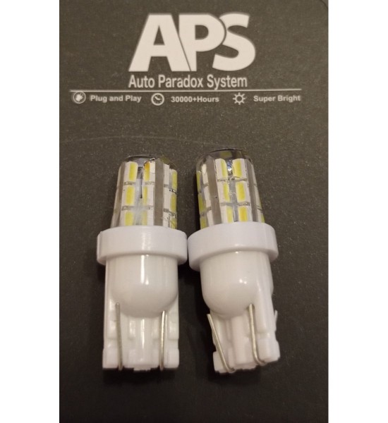 Set 2 Becuri  Auto, W5W/T10/501, 24 SMD tip 3014, 12v, lumina alba