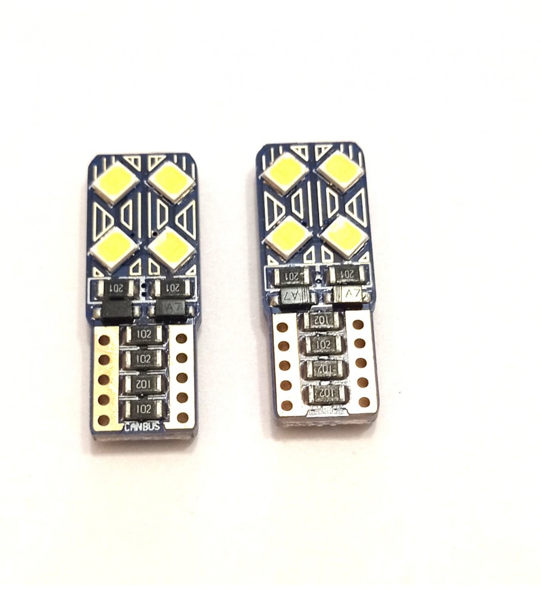 Set 2 Becuri  Auto, W5W/T10/501, 4  SMD tip 3030, 12v, Canbus, lumina alba