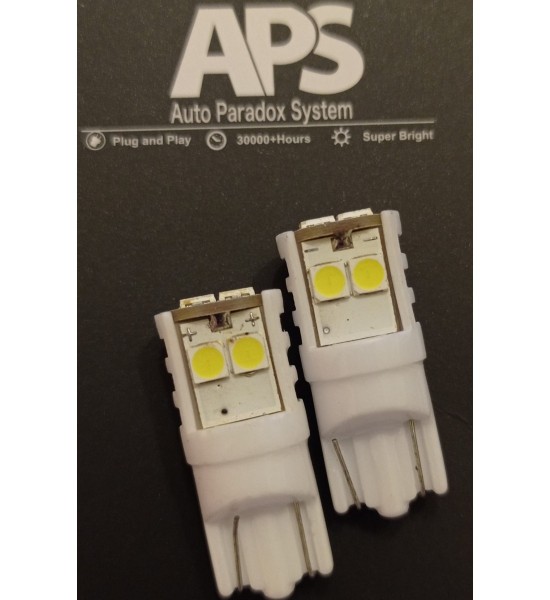 Set 2 Becuri  Auto, W5W/T10/501, 6  SMD tip 3030, Ceramic, lumina alba