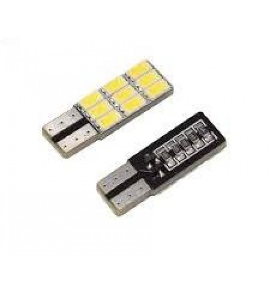 Set 2 Becuri  Auto, W5W/T10/501, 9 smd-CANBUS- lumina alba