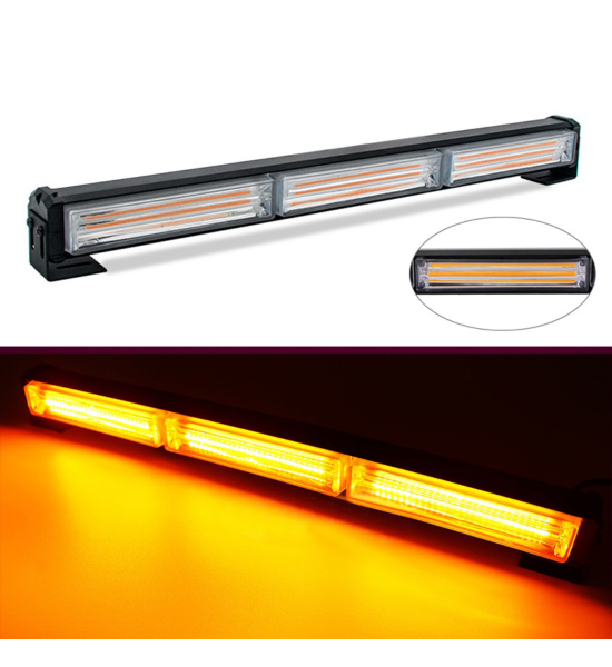 Lumini de avertizare galbene, 46 cm, 12-24 V, 60 W, 3 leduri, stroboscop intermitent