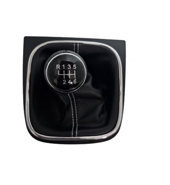 Maneta Schimbator de Viteze VW Golf VI MK5/MK6 (2005-2014) - 6 Viteze, Negru cu Cusătură Albă