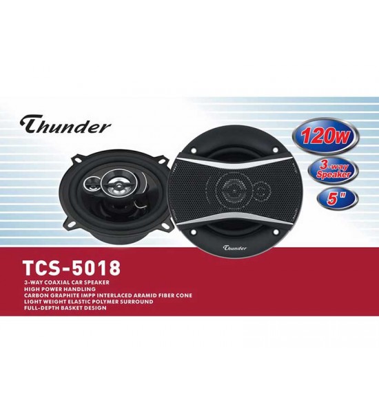 Set 2 Difuzoare auto cu trei cai THUNDER de 13 cm, 120W