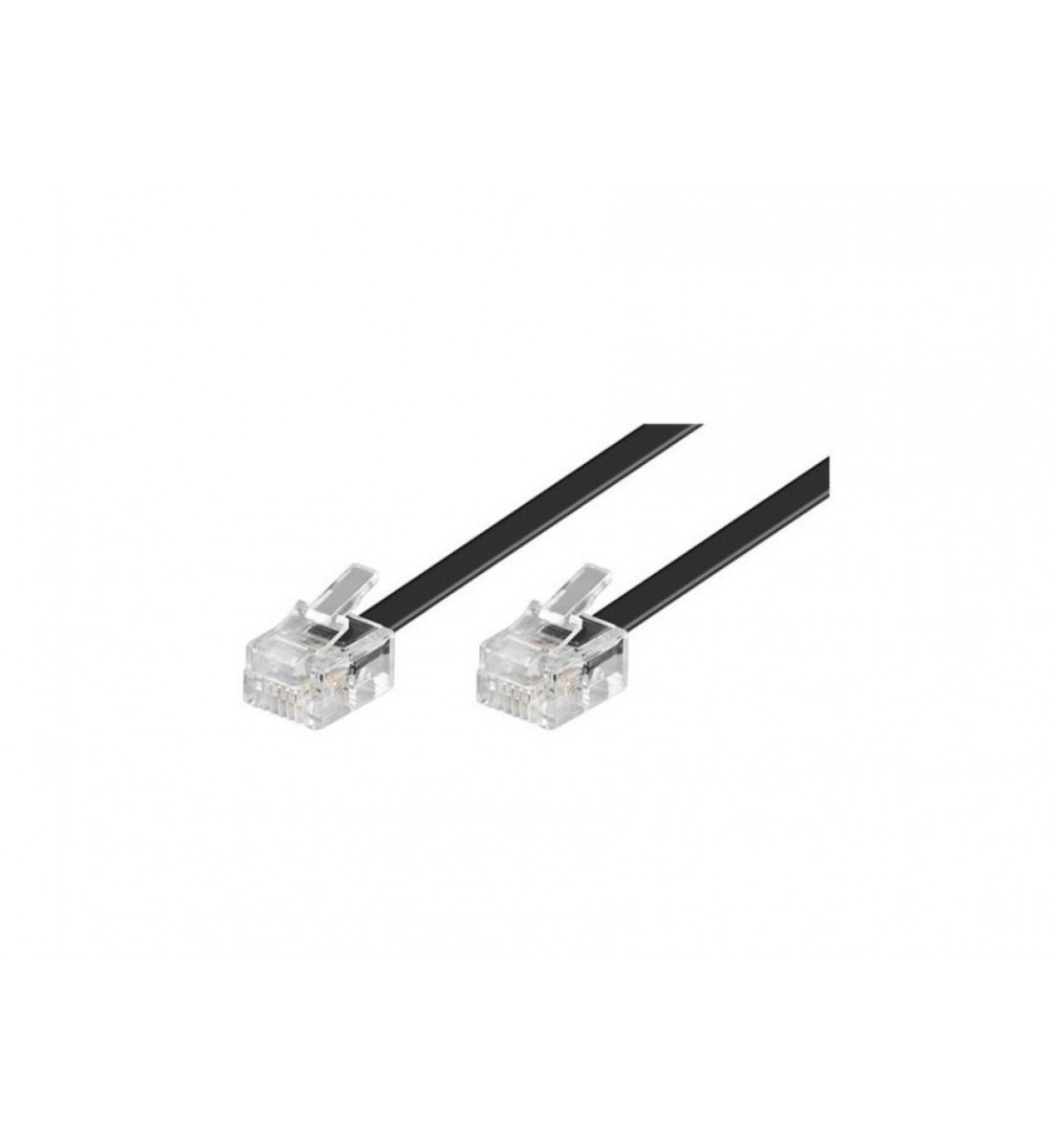 Cablu telefon cu mufe 2m negru Cablu telefon cu mufe 2m negru