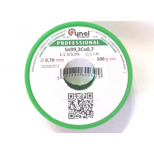 Fludor 0.7mm profesional 100g Cynel fara plumb