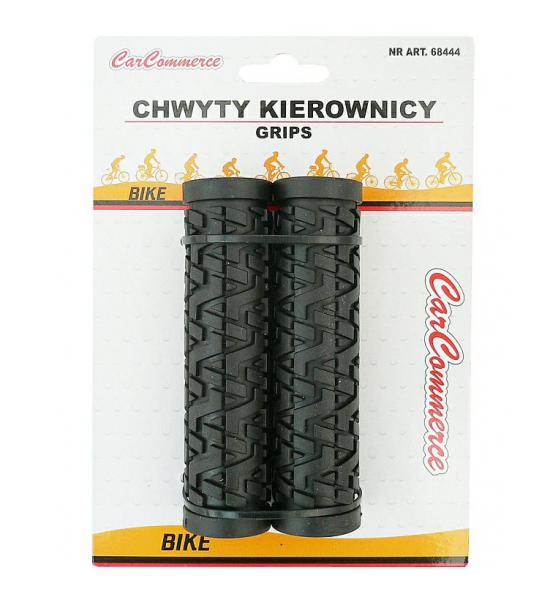 Set 2 mansoane pentru bicicleta, Cauciuc, 11,5 x 3 cm, Negru