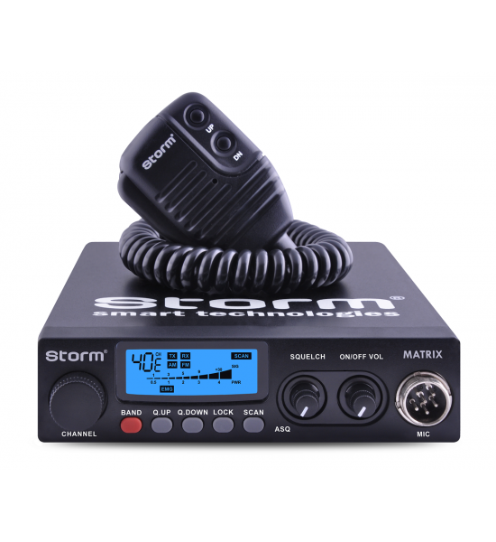 Statie Radio CB Storm Matrix,12-24V, AM/FM, ASQ, SQ, SCAN Tehnologie SMD