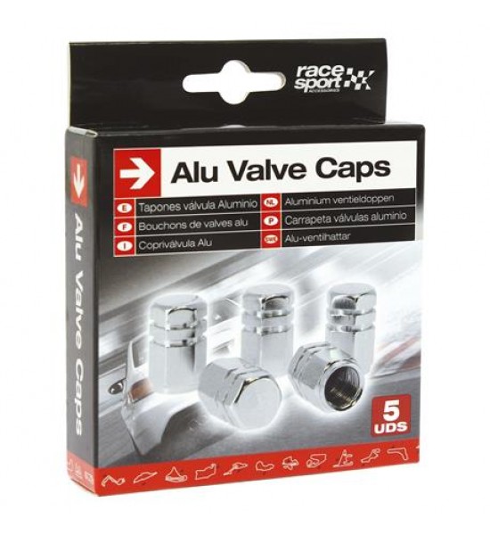 Set de capace pentru supape anvelope argintii Set de capace pentru supape anvelope argintii