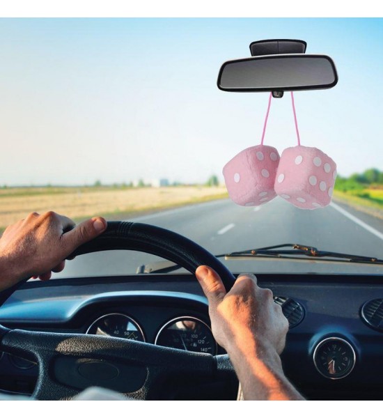 Ornament decorativ auto Zaruri, Roz 7x7 cm