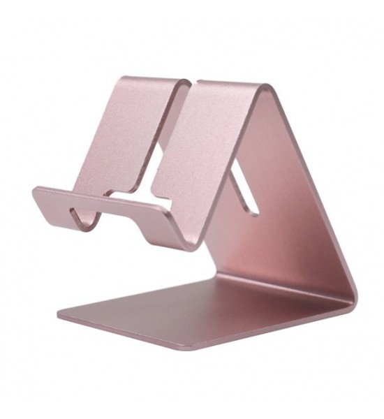 Suport telefon birou, aluminiu, rose gold, baza antiderapanta Suport telefon birou, aluminiu, rose gold, baza antiderapanta