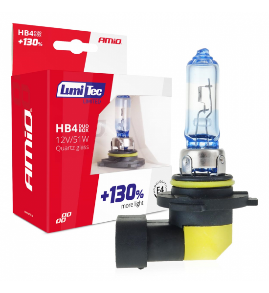 SET 2 BECURI HALOGEN, HB4, 12V, 51W, LUMITEC LIMITED +130% DUO