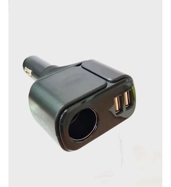 Încărcător auto, brichetă, fără fir, 1 ieșire brichetă și 2 ieșiri, 12 sau 24V, 120W.