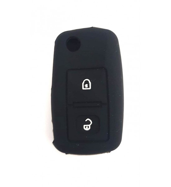 Husa Silicon Cheie Auto, Skoda, 2 butoane, neagra, SIL 207