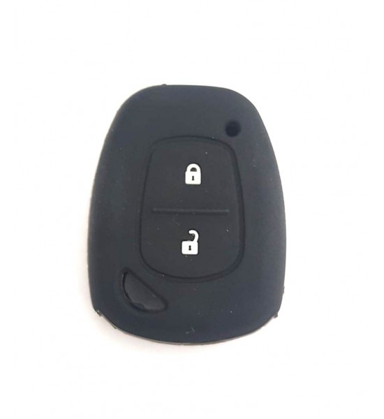 Husa Silicon Cheie Auto, Renault, 2 butoane, neagra