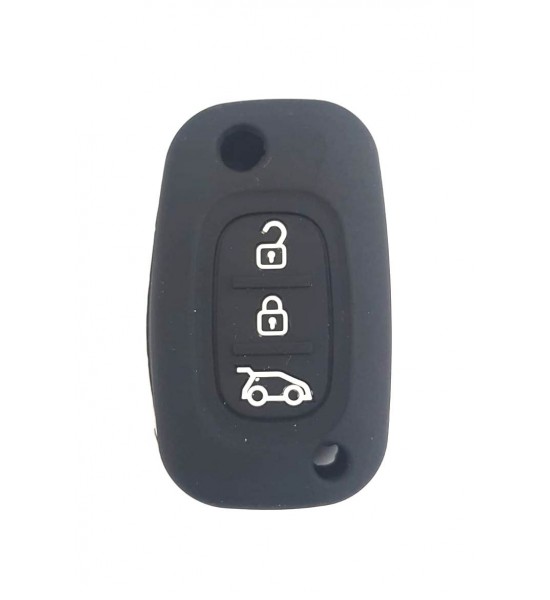 Husa Silicon Cheie Auto, Renault, 3 butoane, neagra, SIL 232